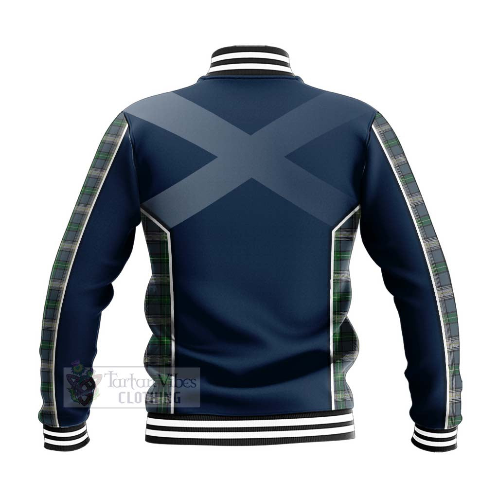 Tartan Vibes Clothing MacDowall (McDowall) Tartan Baseball Jacket with Family Crest and Scottish Thistle Vibes Sport Style