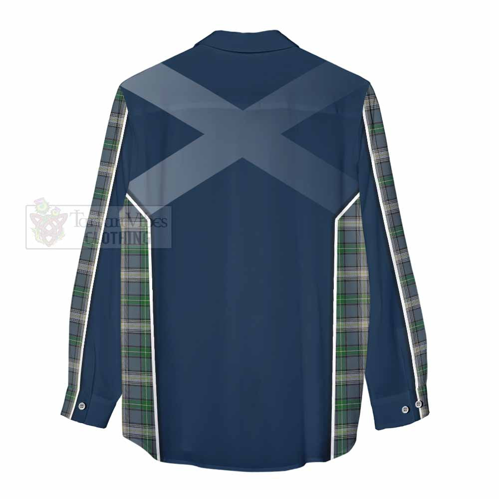 Tartan Vibes Clothing MacDowall (McDowall) Tartan Women's Casual Shirt with Family Crest and Lion Rampant Vibes Sport Style