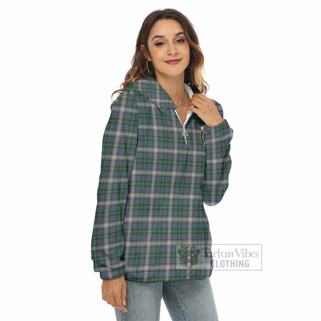 MacDowall (McDowall) Tartan Women's Borg Fleece Hoodie with Half Zip with Family Crest - Tartan Vibes Clothing