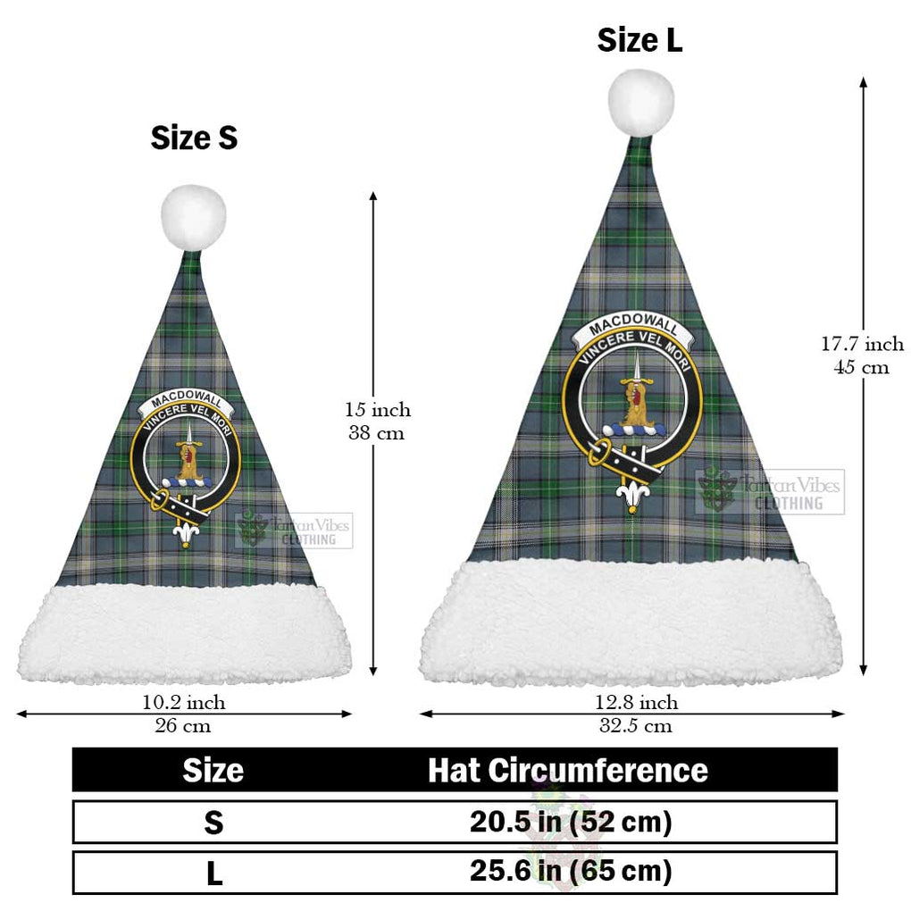 Tartan Vibes Clothing MacDowall (McDowall) Tartan Christmas Santa Hats with Family Crest