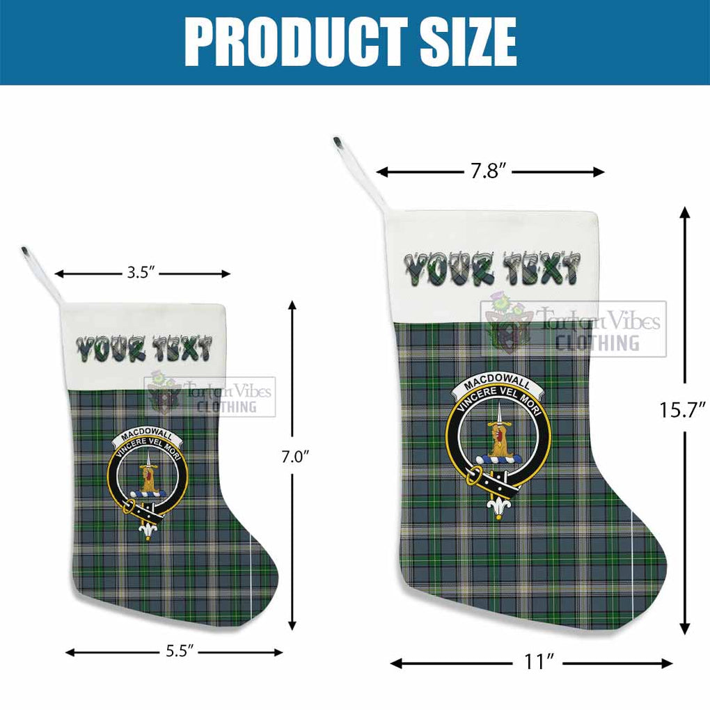 MacDowall (McDowall) Tartan Family Crest Christmas Stocking with Personalized Text - Tartan Vibes Clothing