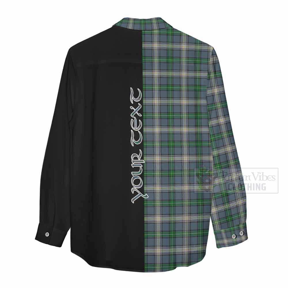 Tartan Vibes Clothing MacDowall (McDowall) Tartan Women's Casual Shirt with Family Crest and Half Of Me Style