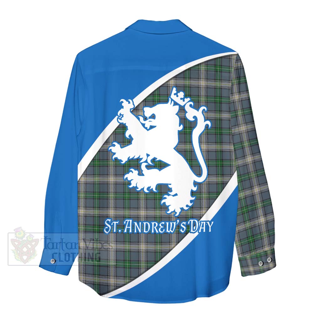 Tartan Vibes Clothing MacDowall (McDowall) Family Crest Tartan Women's Casual Shirt Celebrate Saint Andrew's Day in Style