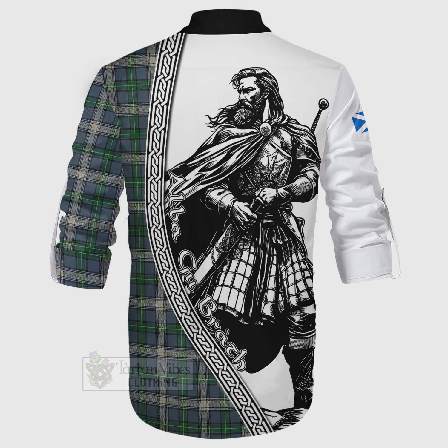 Tartan Vibes Clothing MacDowall (McDowall) Tartan Clan Crest Ghillie Kilt Shirt with Highlander Warrior Celtic Style