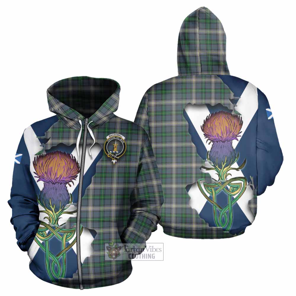 MacDowall (McDowall) Tartan Family Crest Hoodie Scottish Thistle Celtic Inspired Zip Hoodie - Tartan Vibes Clothing