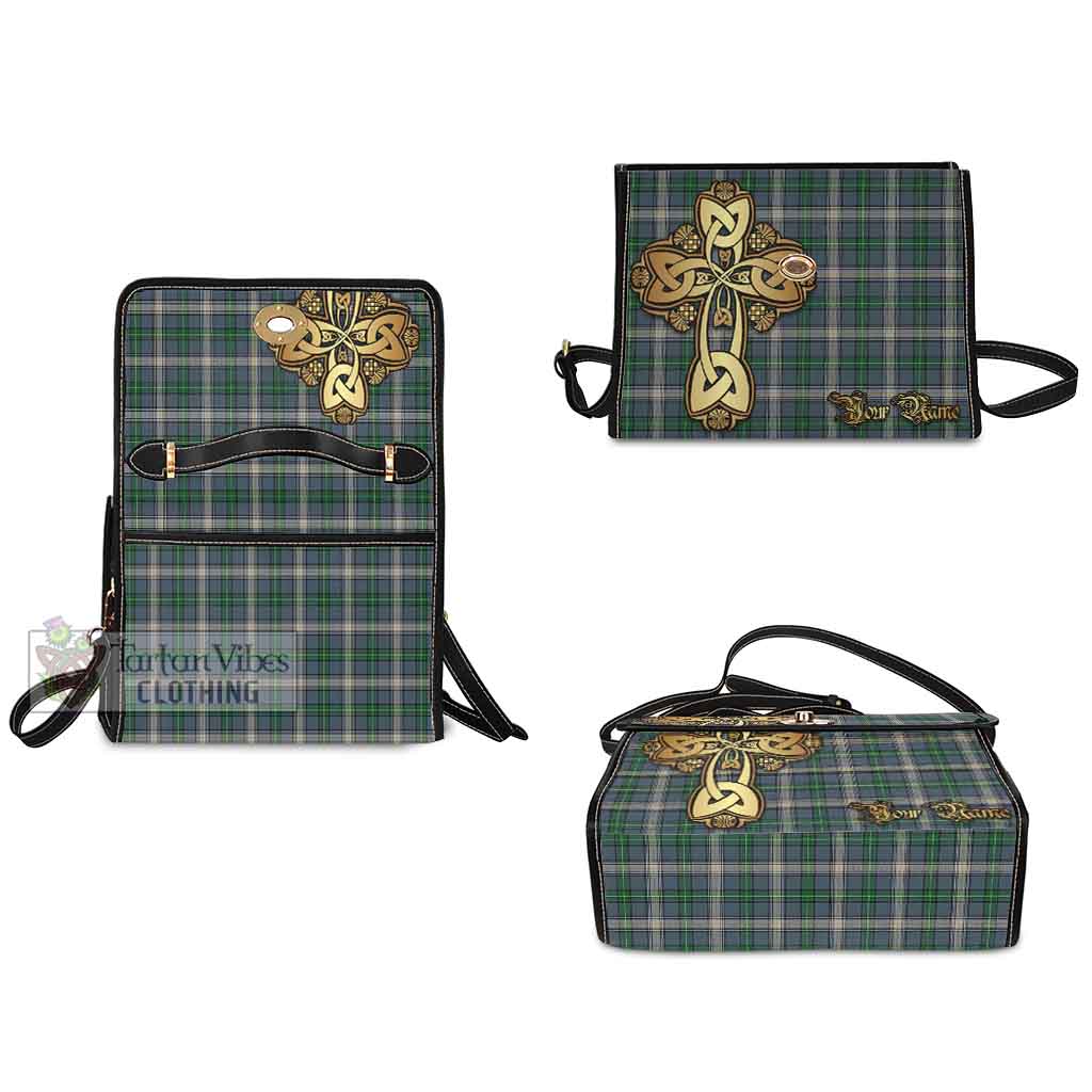 MacDowall (McDowall) Tartan Waterproof Canvas Bag Golden Thistle Celtic Cross Style - Tartan Vibes Clothing