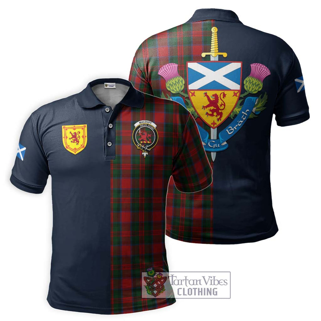 Tartan Vibes Clothing MacDuff Tartan Polo Shirt with Scottish Lion Royal Arm Half Style