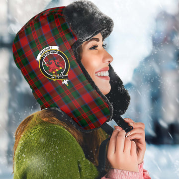 MacDuff (McDuff) Tartan Winter Trapper Hat with Family Crest