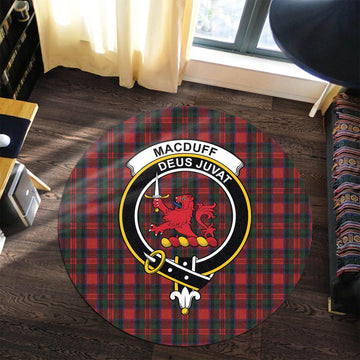 MacDuff (McDuff) Tartan Round Rug with Family Crest