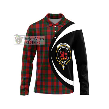 MacDuff (McDuff) Tartan Long Sleeve Polo Shirt with Family Crest Circle Style