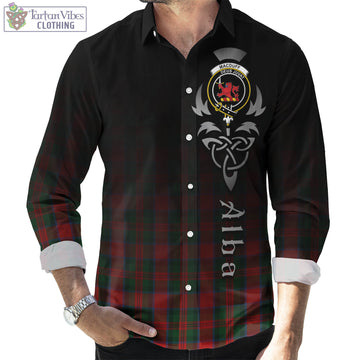 MacDuff (McDuff) Tartan Long Sleeve Button Up Featuring Alba Gu Brath Family Crest Celtic Inspired