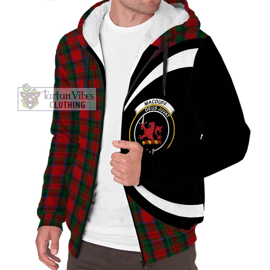 MacDuff (McDuff) Tartan Sherpa Hoodie with Family Crest Circle Style Unisex S - Tartan Vibes Clothing