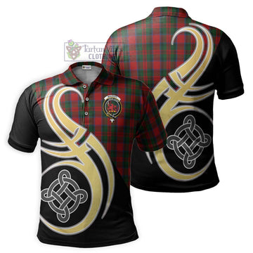 MacDuff (McDuff) Tartan Polo Shirt with Family Crest and Celtic Symbol Style