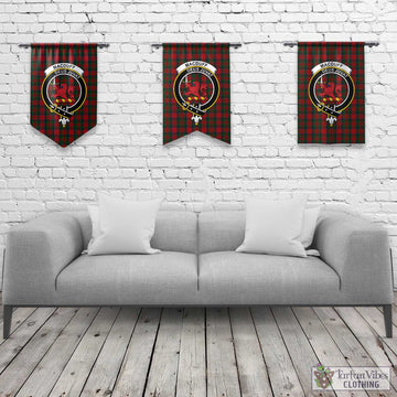 MacDuff (McDuff) Tartan Gonfalon, Tartan Banner with Family Crest