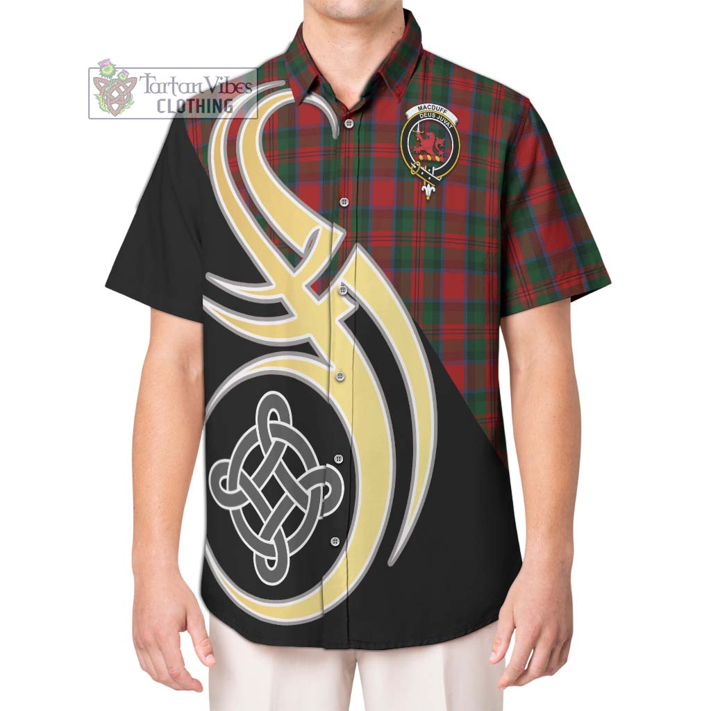 MacDuff (McDuff) Tartan Short Sleeve Button Shirt with Family Crest and Celtic Symbol Style Kid - Tartan Vibes Clothing