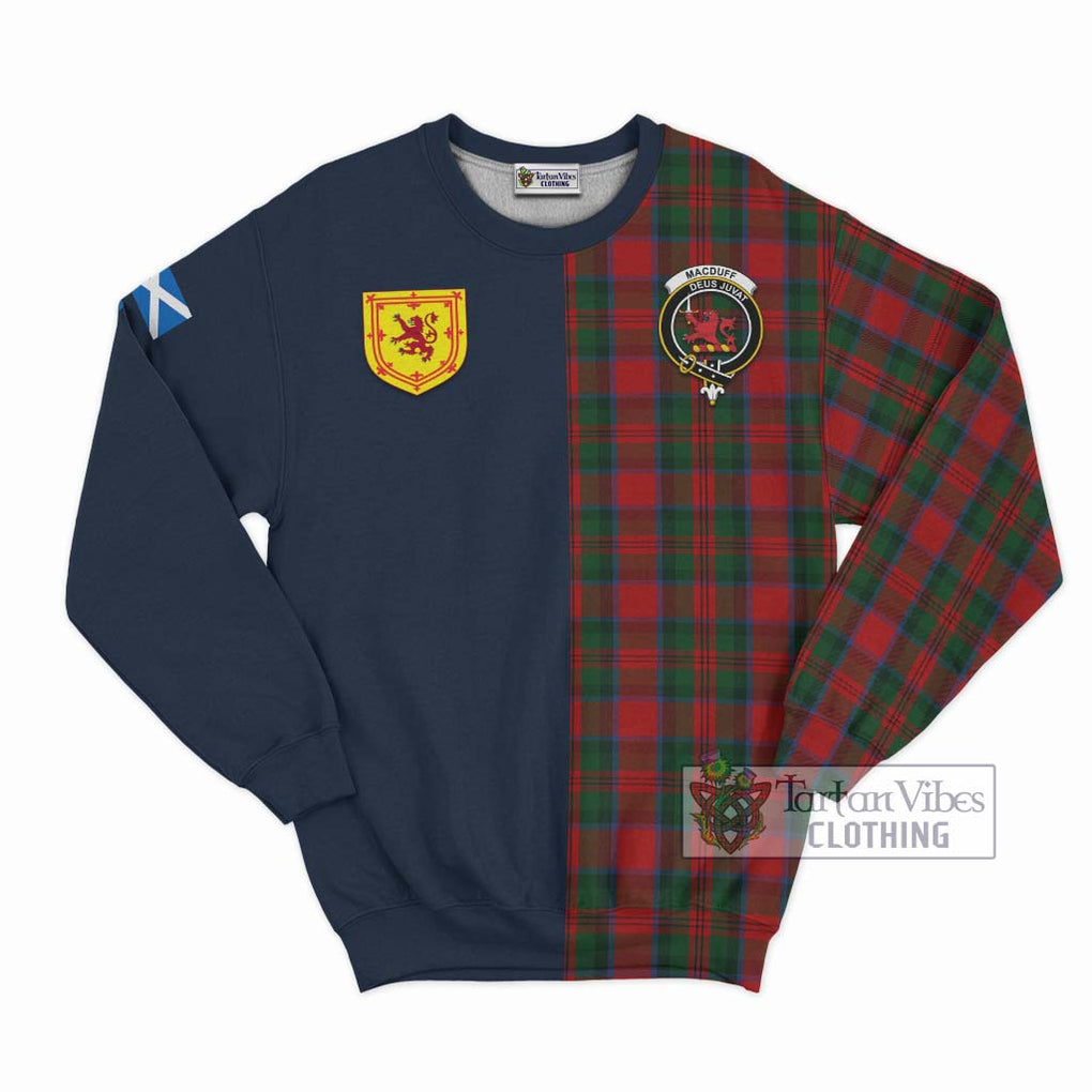 Tartan Vibes Clothing MacDuff Tartan Sweatshirt with Scottish Lion Royal Arm Half Style