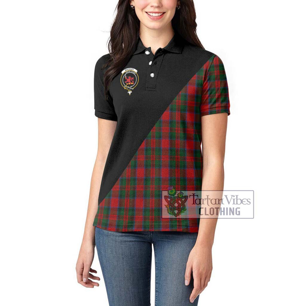 MacDuff (McDuff) Tartan Women's Polo Shirt with Family Crest and Military Logo Style - Tartanvibesclothing Shop