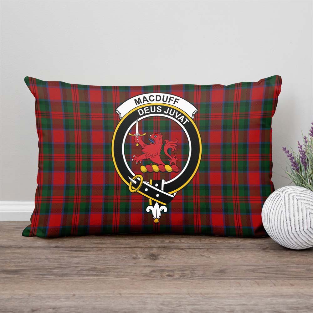 MacDuff Tartan Pillow Cover with Family Crest Rectangle Pillow Cover - Tartanvibesclothing