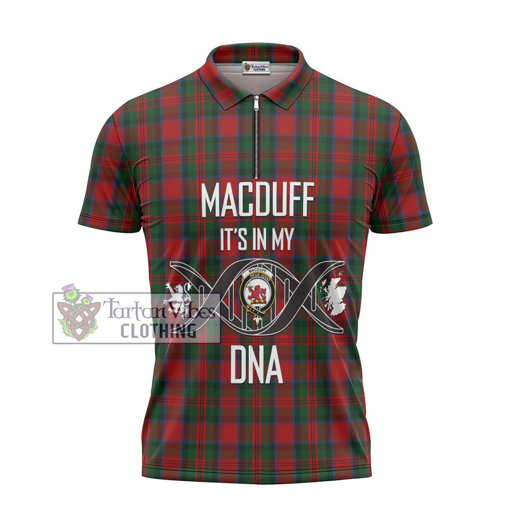 MacDuff (McDuff) Tartan Zipper Polo Shirt with Family Crest DNA In Me Style - Tartanvibesclothing Shop