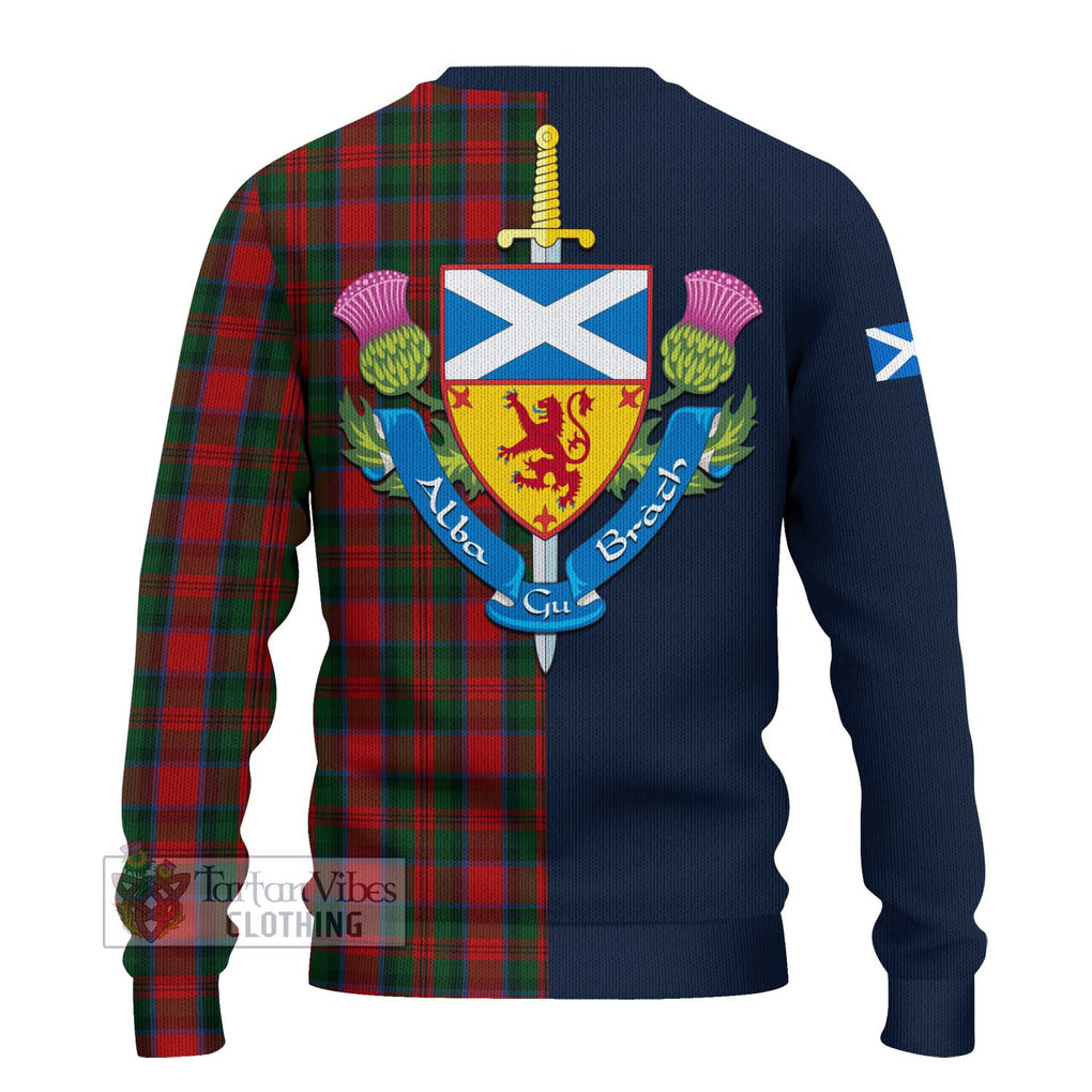 Tartan Vibes Clothing MacDuff Tartan Knitted Sweater with Scottish Lion Royal Arm Half Style