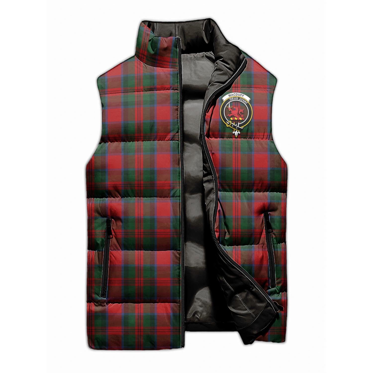 MacDuff (McDuff) Tartan Sleeveless Puffer Jacket with Family Crest - Tartan Vibes Clothing