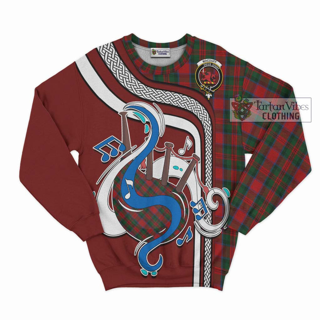 Tartan Vibes Clothing MacDuff Tartan Sweatshirt with Epic Bagpipe Style