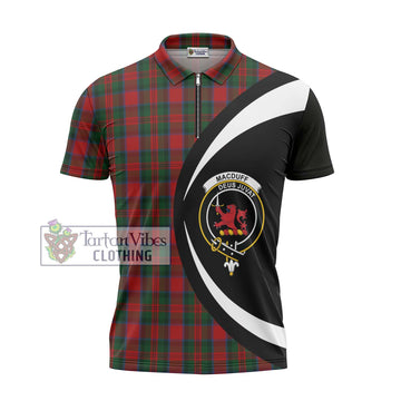 MacDuff (McDuff) Tartan Zipper Polo Shirt with Family Crest Circle Style