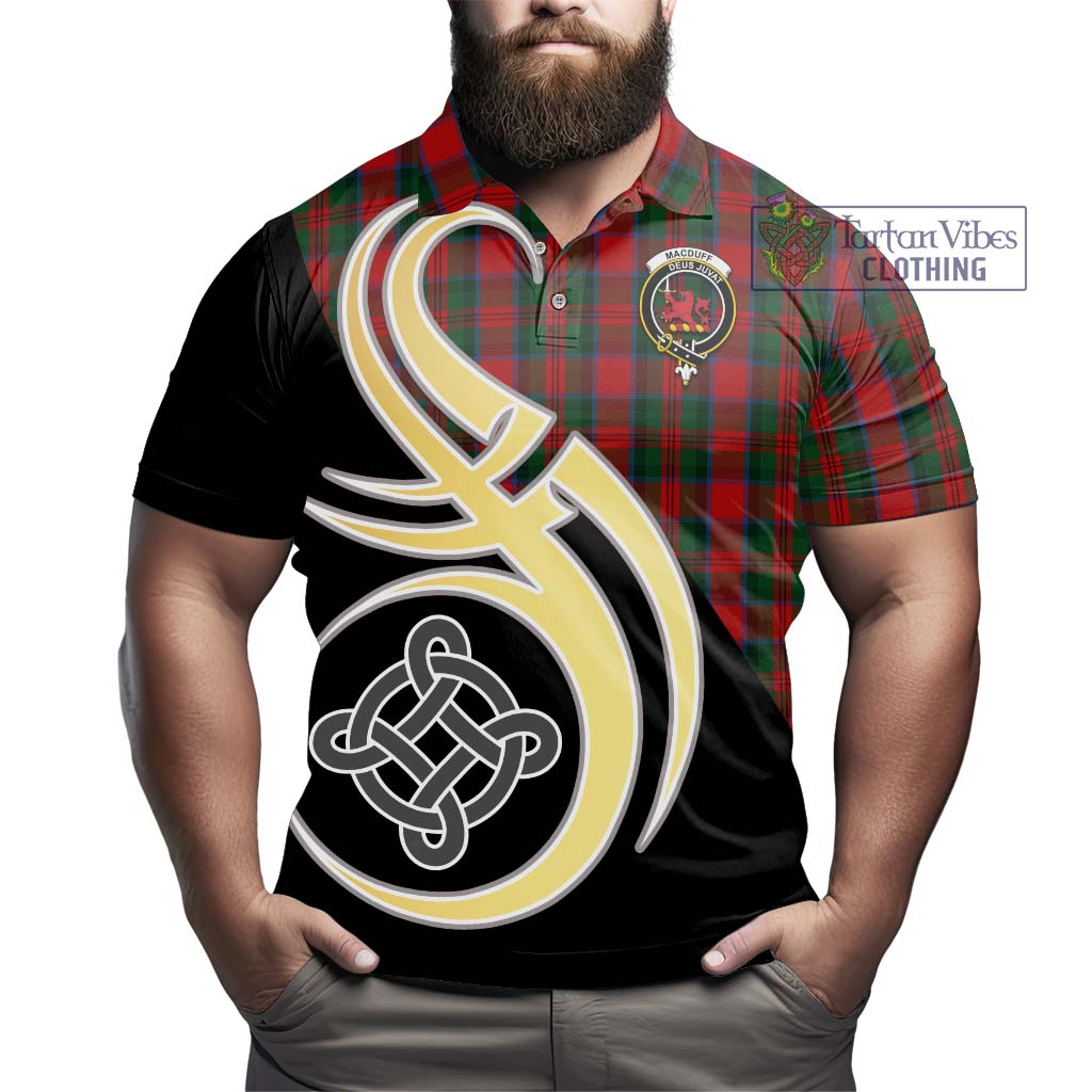 MacDuff (McDuff) Tartan Polo Shirt with Family Crest and Celtic Symbol Style - Tartan Vibes Clothing