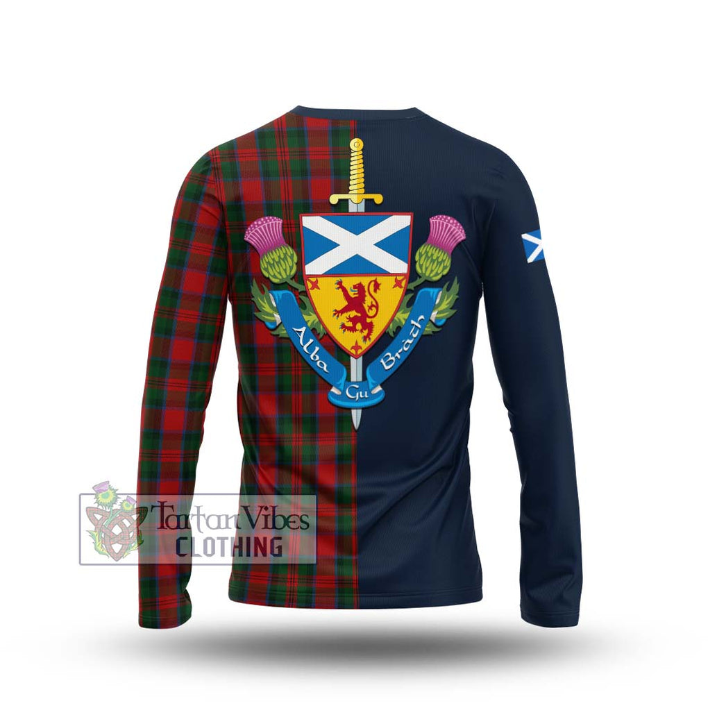 Tartan Vibes Clothing MacDuff Tartan Long Sleeve T-Shirt with Scottish Lion Royal Arm Half Style