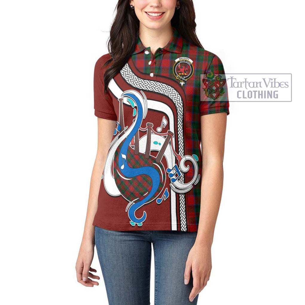 MacDuff (McDuff) Tartan Women's Polo Shirt with Epic Bagpipe Style - Tartanvibesclothing Shop