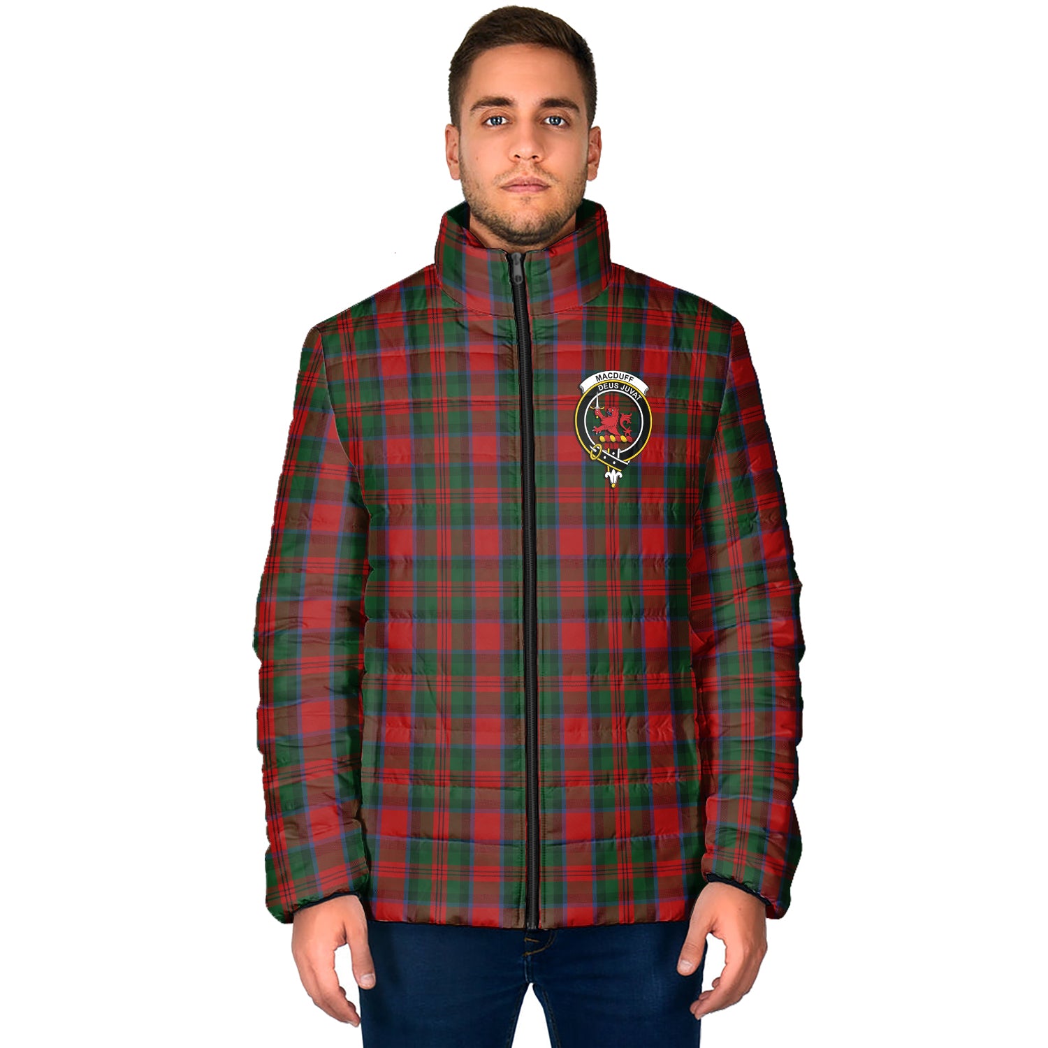 MacDuff (McDuff) Tartan Padded Jacket with Family Crest - Tartan Vibes Clothing