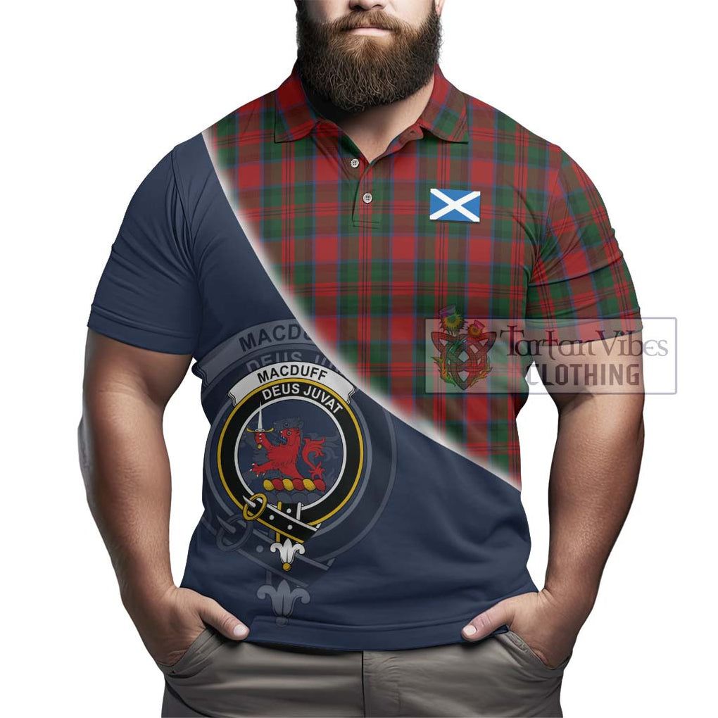 MacDuff (McDuff) Tartan Polo Shirt with Personalised National Flag and Family Crest Half Style - Tartanvibesclothing Shop