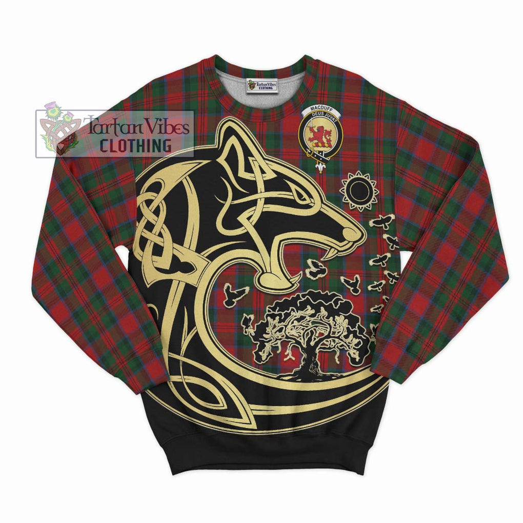 MacDuff (McDuff) Tartan Sweatshirt with Family Crest Celtic Wolf Style - Tartan Vibes Clothing