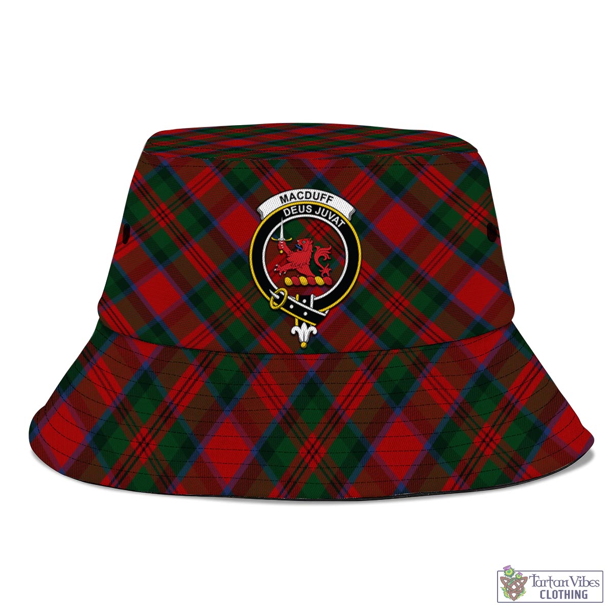 Tartan Vibes Clothing MacDuff Tartan Bucket Hat with Family Crest