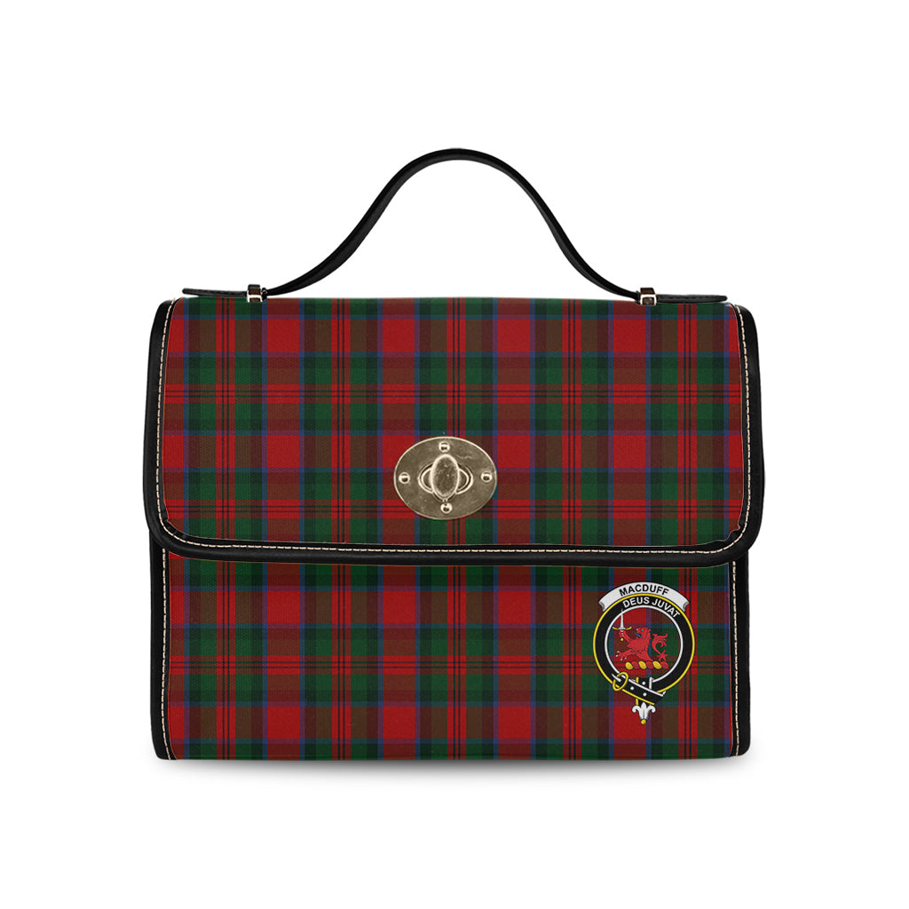 macduff-tartan-leather-strap-waterproof-canvas-bag-with-family-crest