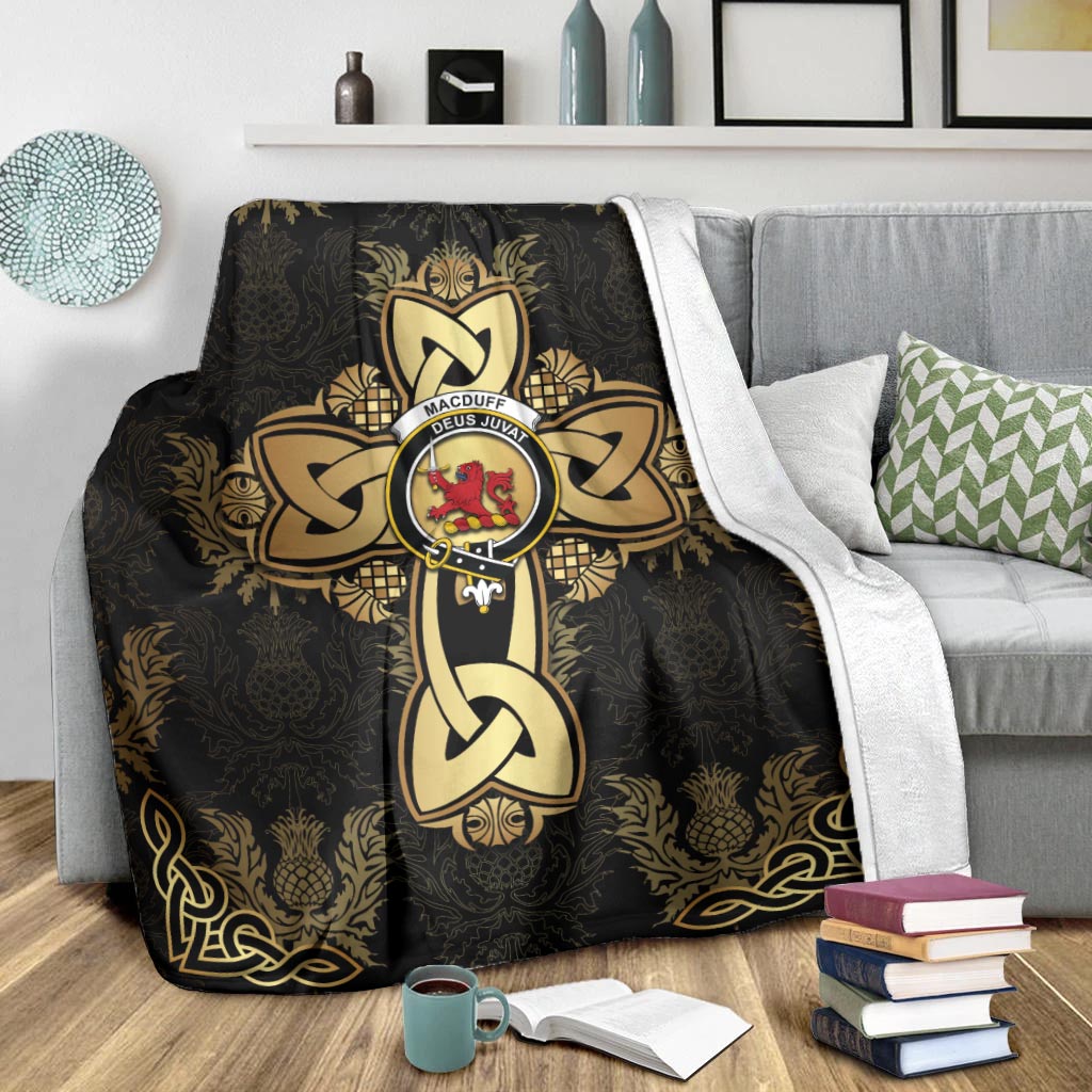 MacDuff Clan Blanket Gold Thistle Celtic Style - Tartanvibesclothing