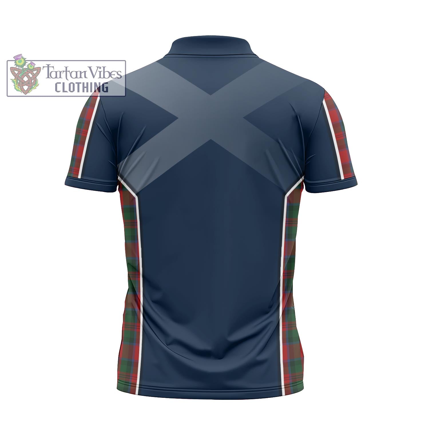 Tartan Vibes Clothing MacDuff Tartan Zipper Polo Shirt with Family Crest and Scottish Thistle Vibes Sport Style