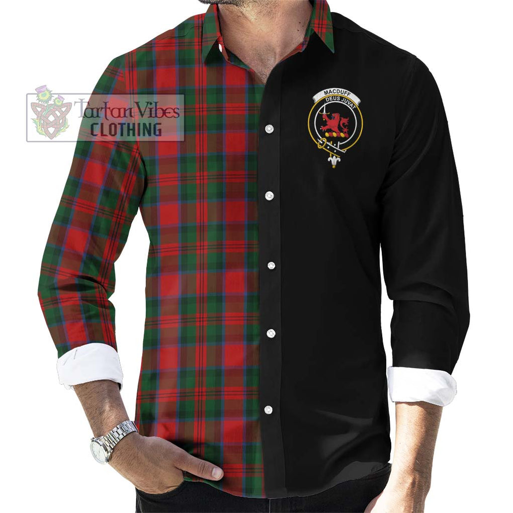 MacDuff (McDuff) Tartan Long Sleeve Button Shirt with Family Crest and Half Of Me Style - Tartanvibesclothing Shop