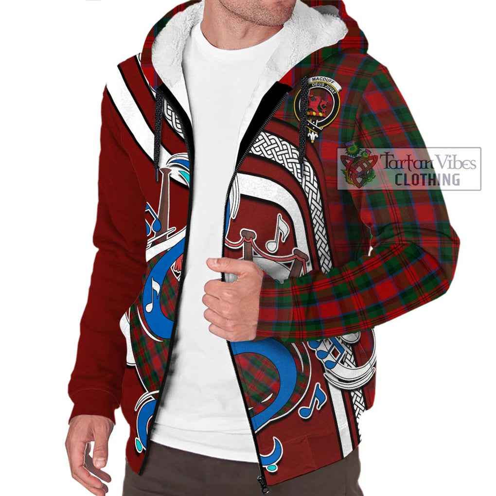 MacDuff (McDuff) Tartan Sherpa Hoodie with Epic Bagpipe Style Unisex - Tartanvibesclothing Shop