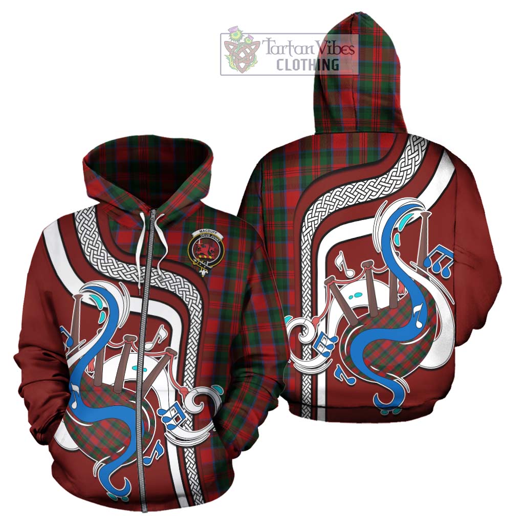 Tartan Vibes Clothing MacDuff Tartan Hoodie with Epic Bagpipe Style