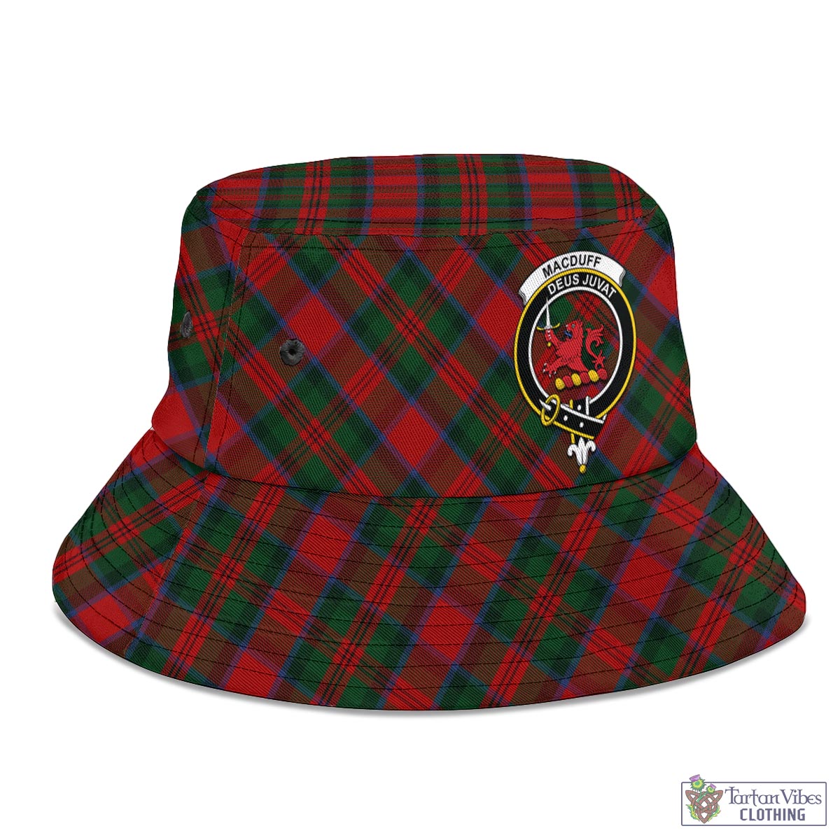 Tartan Vibes Clothing MacDuff Tartan Bucket Hat with Family Crest