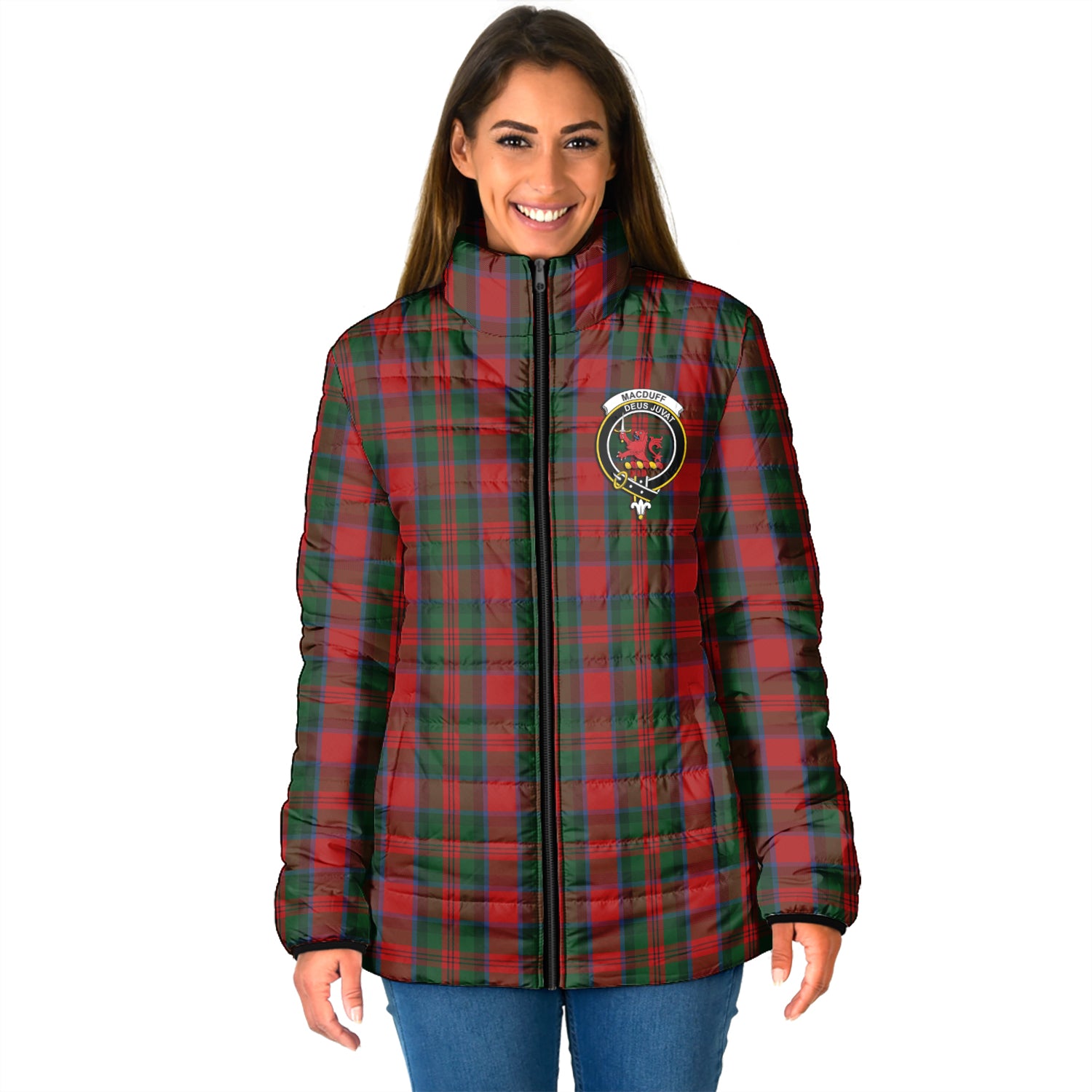 MacDuff (McDuff) Tartan Padded Jacket with Family Crest - Tartan Vibes Clothing