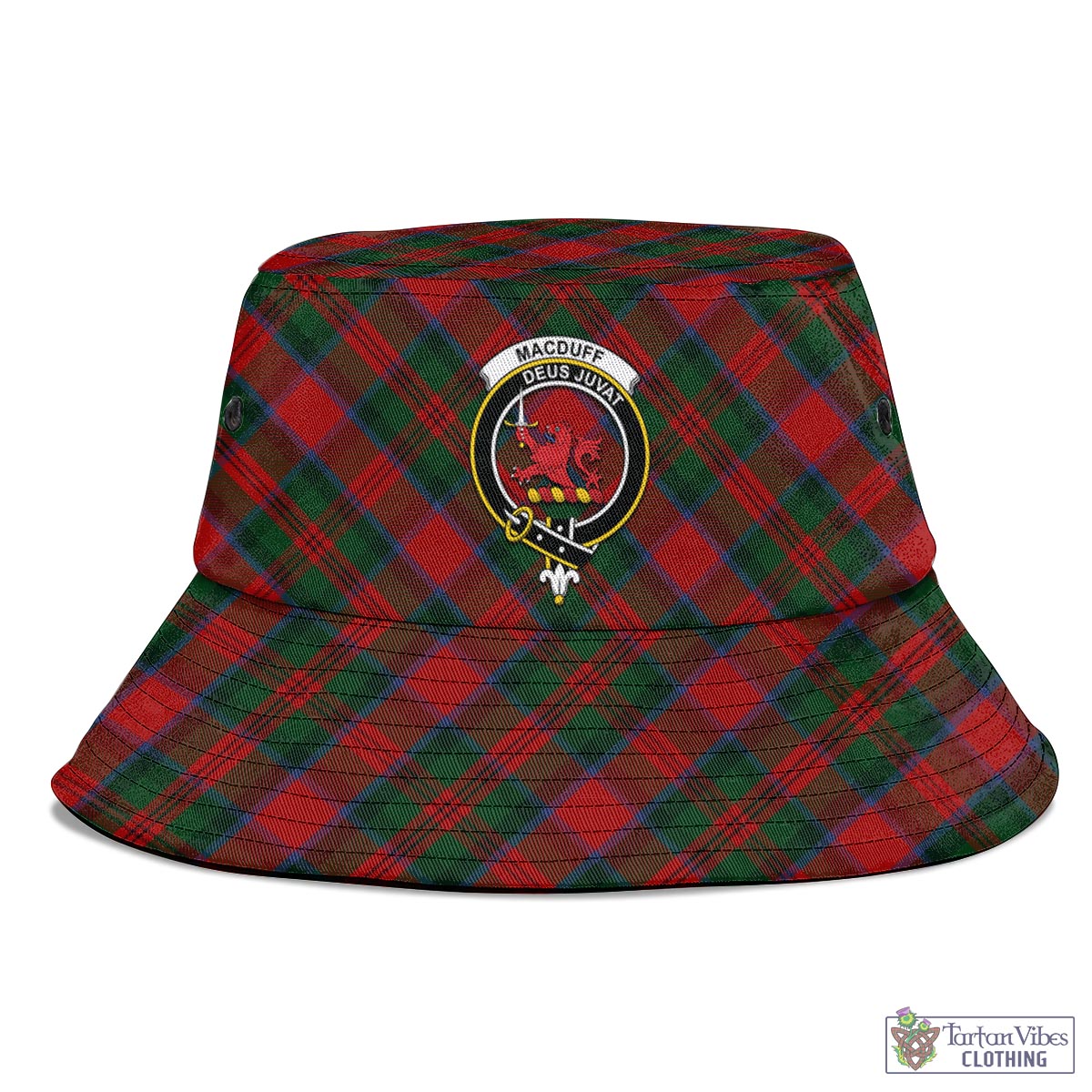 Tartan Vibes Clothing MacDuff Tartan Bucket Hat with Family Crest