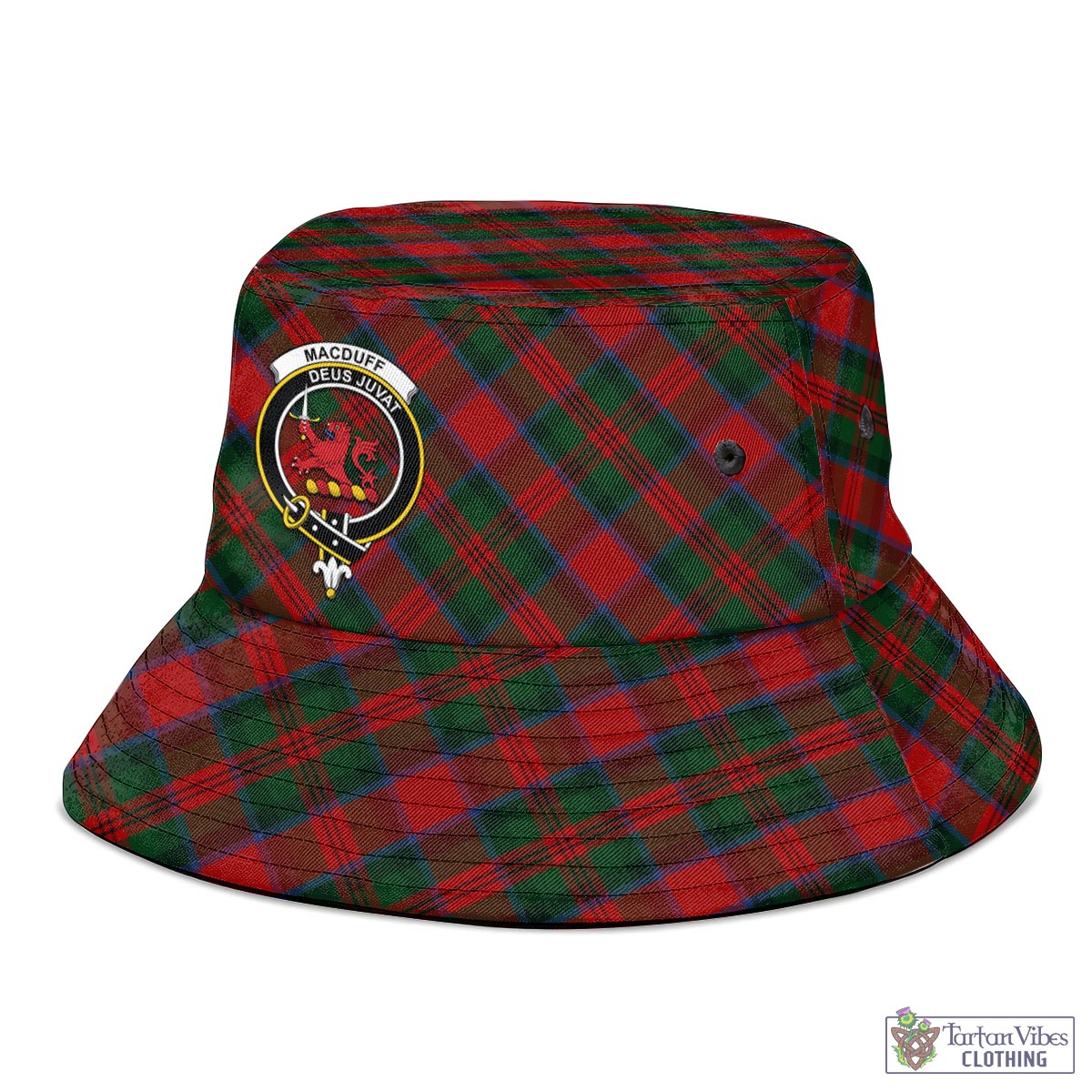 Tartan Vibes Clothing MacDuff Tartan Bucket Hat with Family Crest