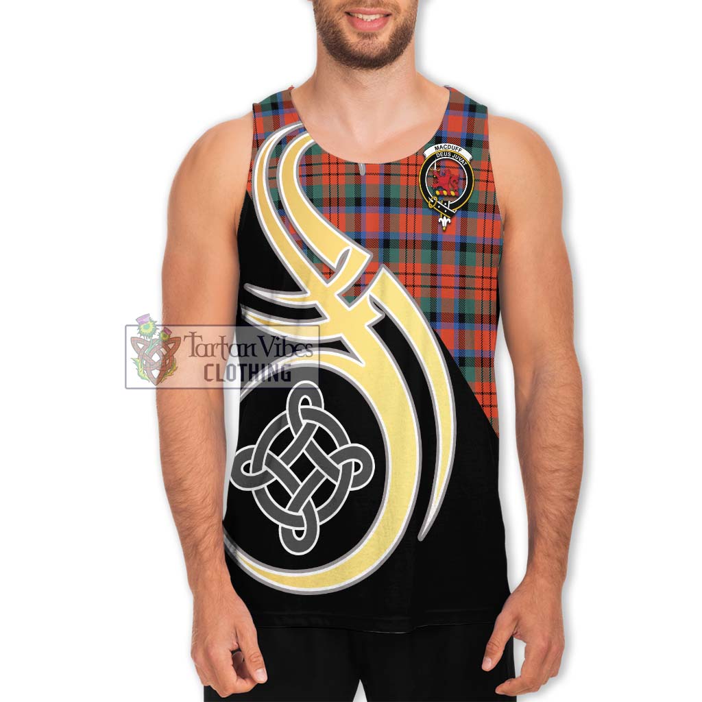 MacDuff Ancient Tartan Men's Tank Top with Family Crest and Celtic Symbol Style Men - Tartan Vibes Clothing