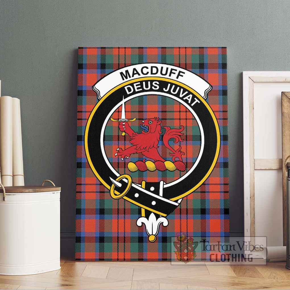 MacDuff Ancient Tartan Canvas Print Wall Art with Family Crest Without Frame - Tartan Vibes Clothing