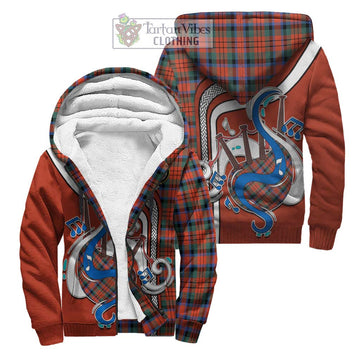 MacDuff Ancient Tartan Sherpa Hoodie with Epic Bagpipe Style