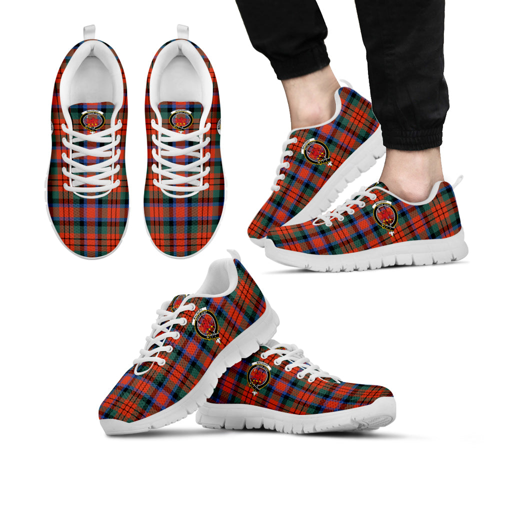 MacDuff Ancient Tartan Sneakers with Family Crest Kid's Sneakers - Tartan Vibes Clothing