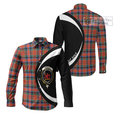 MacDuff Ancient Tartan Long Sleeve Button Up with Family Crest Circle Style