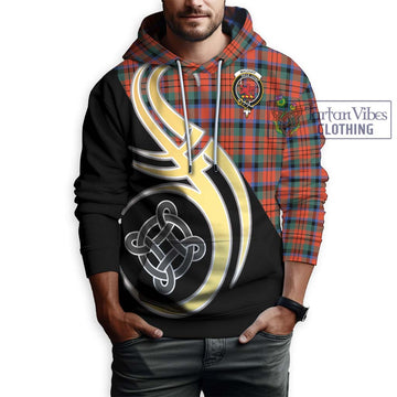 MacDuff Ancient Tartan Hoodie with Family Crest and Celtic Symbol Style